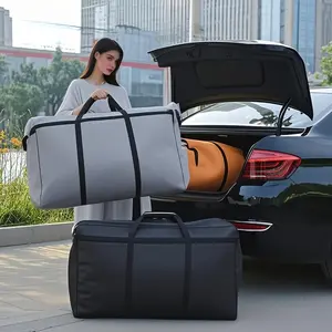 2 Pieces Heavy-Duty Polyester Storage Bags with Zippers and Handles - Oversized Minimalist Portable Clothing Bags, Non-Washable, Ideal for College and Camping Essentials, College Must-Haves| Minimalist Design| Durable Storage shoe cabinet
