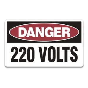 220 Volts Electrical Warning Sticker, Shock Hazard Vinyl Decal for Helmet, Tools, Wiring Labels, Safety Use T3L