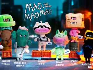 CN  Fluffy Cat Burglar Backpack series Mystery Boxes Bag Pendant Bunny Plush Dolls Soft Collectibles