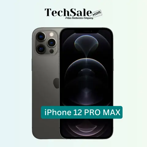 Refurbished iPhone 12 Pro Max A14 Bionic Smartphone - Fully Unlocked 6.7in LCD Smart Touchscreen Mobile Work Phone, Excellent Condition Grey, 1-Year Warranty, 14.13Wh Chargeable Essential Electronic Device with Batteries & Charging Capability