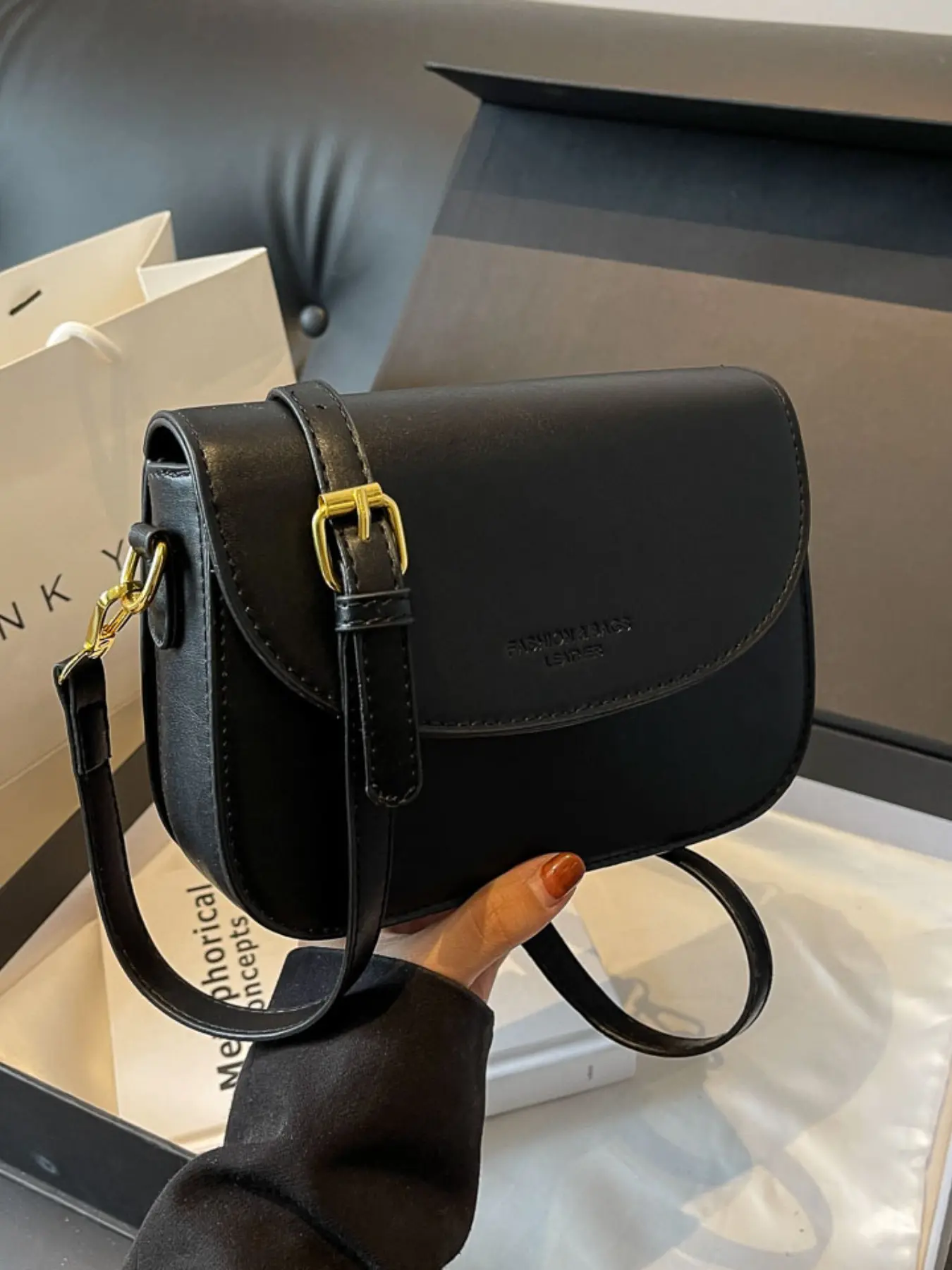 Women's Elegant Solid Color Crossbody Bag, Fashionable PU Leather Shoulder Bag for Daily Used, Casual Trendy Versatile High-quality Daily Commuting Bag, Daily Commuter Bag