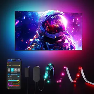 RGBIC Smart TV LED Backlight Strip – Wi-Fi and Bluetooth App Control for 40–50 Inch TVs, Music Sync, 77 Scene Modes, Works with Alexa and Google Assistant