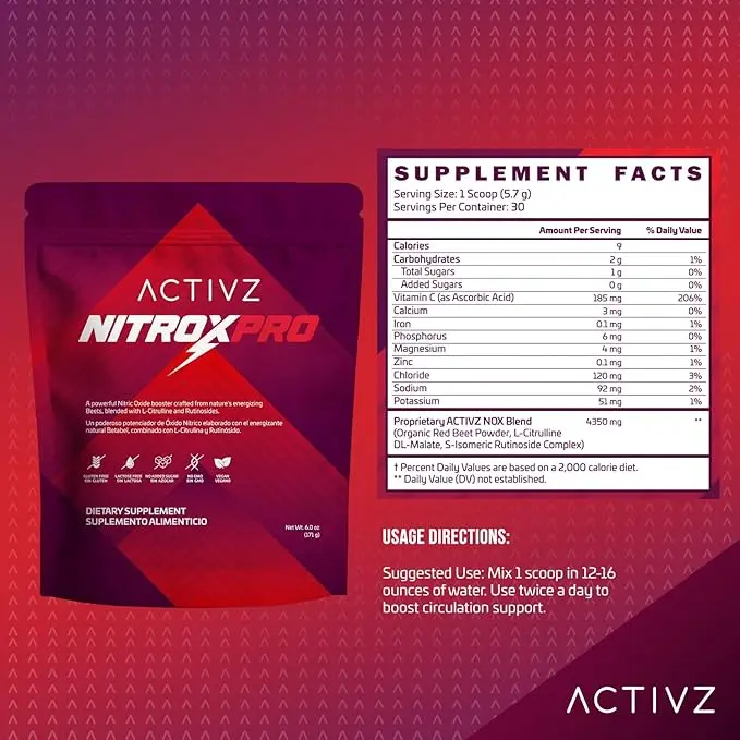 ACTIVZ NitroxPro Powdered Drink Mix with Beetroot L-citrulline