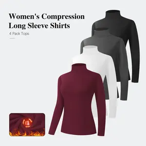 4 Packs Turtlenecks Women Long Sleeve Pullover Turtle Neck Mock Shirts Baselayer Undershirts Tops monica  lewinsky  blouse