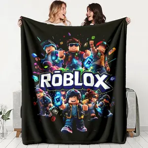 Cool Roblox Flannel Cozy Blanket, Comfortable Warm Durable, Ideal for Sofa Office Bed Camping Travel, Perfect Holiday Gift