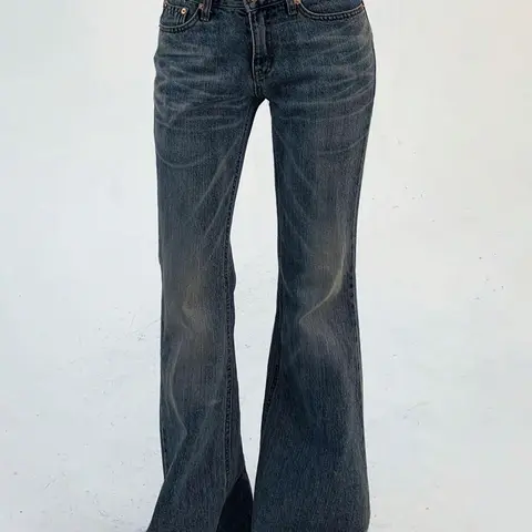Women's Plain Basic Slim Fit Dark Wash Flared Leg Jeans, Casual Fashion Pocket Design Denim Trousers, Denim Pants for Daily Outdoor Wear, Ladies Bottoms for Summer