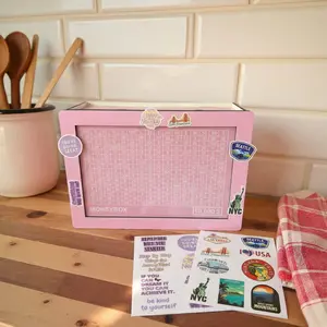 Wooden savings box - Reusable $10,000 savings challenge box, equipped with various stickers, DIY gifts, and educational savings gifts suitable for all, cultivating self-discipline ability