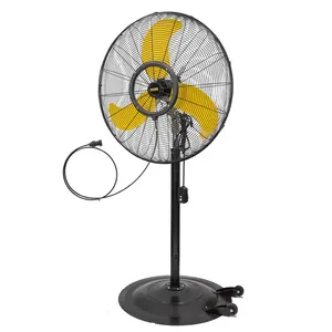 HiCFM 30 inch Misting Outdoor Oscillating Pedestal Fan, IP44 Enclosure 1/3 HP Motor, 9 FT Cord & GFCI Plug, High Velocity Weatherproof Shop Fan with Mist, UL Approved