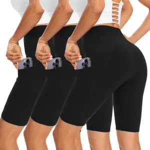 Showitty 3 Pack Biker Shorts Women with Pockets 11” Shorts Summer Casual  Summer Workout Yoga