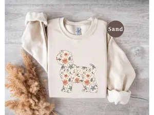 Floral Shih Tzu Sweatshirt, Shih Tzu Dog Mom Sweater Shirt, Cottagecore Boho Wildflower Crewneck, Gift for Dog Lover, New Dog Owner Gift