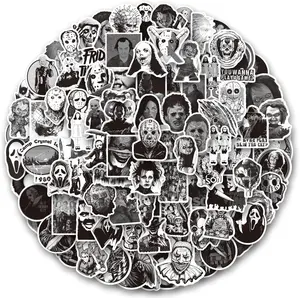 200 PCS Horror Black Stickers and Decals,Horror Movie Sticker for Water Bottles,Horror Stickers Pack for Water Bottle,Laptop,Phone,Hard Hat,Bumper,Gifts for Adult