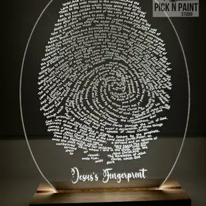Jesus’s Fingerprint table light, Laser engraved Jesus’s Fingerprint, Christian led light, Bible verse gift, Christian gift, Christmas gift.