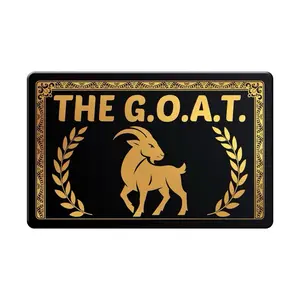 THE GOAT Plastic Card Award - The Greatest Of All Time - Golden Trophy Card - Funny Gag Gift