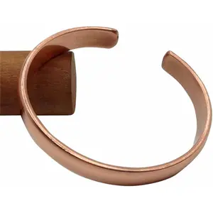 Hand Forged 100% Copper Bracelet - Unisex Solid High Gauge Pure Copper Jewelry for Men & Women