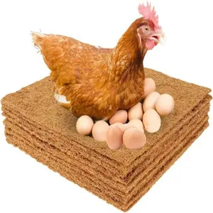 Coconut Shell Fiber 2-Pack Poultry Nesting Mat 15.74x15.74 Inch Brown Moisture Resistant Insulated Chicken House Mat Easy to Customize for Pet Habitats