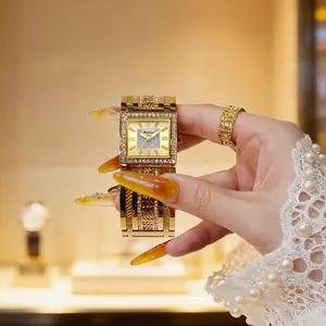 Light luxury niche high-end luxurious square women’s watch with a stylish design and an adjustable strap, suitable for various occasions — 1022