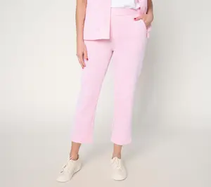 Denim & Co. Regular Knit Seersucker Pull-On Crop Pants