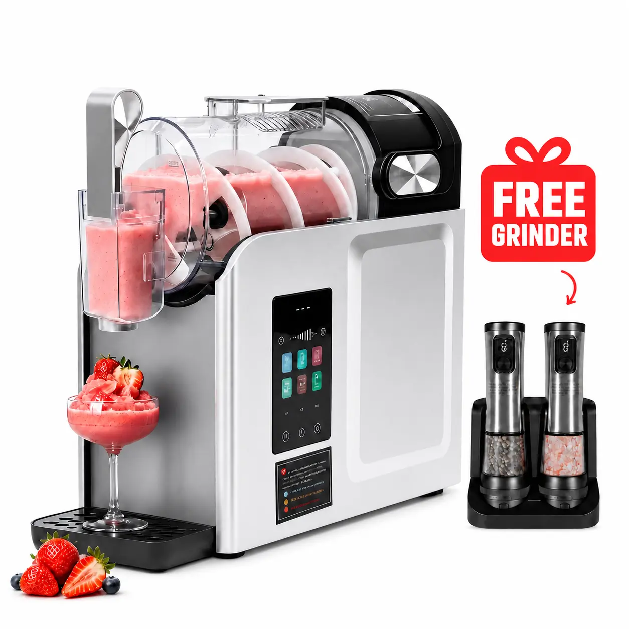 WizAura Slushie Machine Live - 68oz Large Capacity, No Pre-Freezing Ice Required, 6 Preset Modes, All-in-2 Frozen Drink Maker with Auto-Clean & Digital Temp Display, Ideal Party Gift for Margaritas, Smoothies