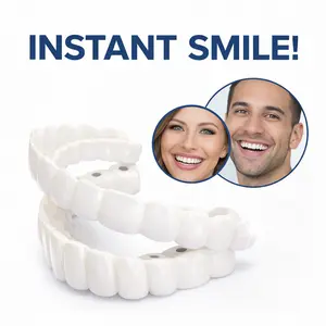 Smile Kit - Quick 1-minute teeth whitening, moldable denture veneers, comfortable, flexible, reusable, easy to shape, emergency dentures (cosmetic grade).