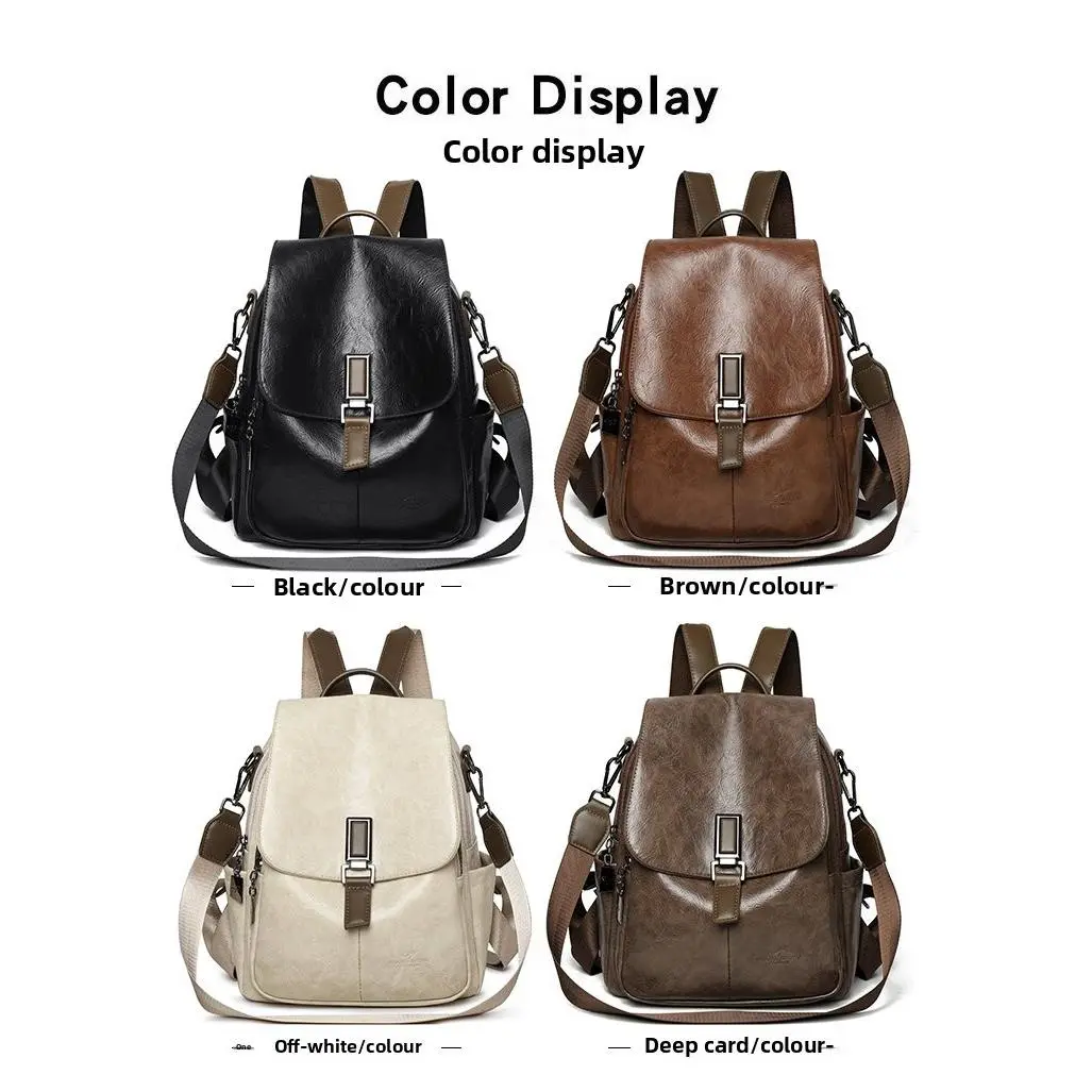 Women's Fashion Synthetic Leather Backpack - Free Size Drawstring Bag, PU Casual Travel Bag for Daily Use