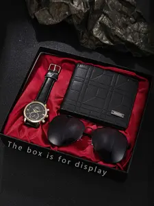 Gold Dial Watch Face with Multiple Scales, Modern Luxury Style, Geometric Pattern Wallet, Analog Display, Casual Fashion Accessory
