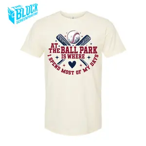 At The Ballpark The Block Baseball Funny Soft Style Tee Shirt Crewneck Classic