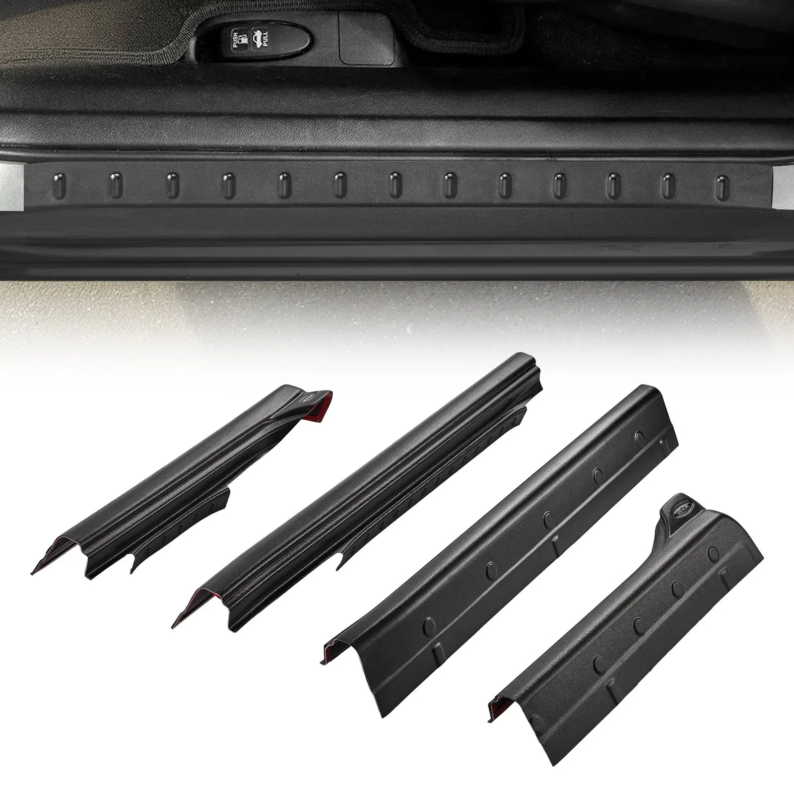 【Summerfinds】VEVOR Thick TPO Automotive Rocker Panel Guard, 4-Pieces Black Truck Accessories Set with 3M Adhesive, Precise Fit Rust Shield for 2014-2018 Chevrolet Silverado 1500 Extended Cab, 14068 Trail Armor Side Skirts Extension Body Kit Replacement (D