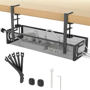 Under Desk Organizer, 1 Count Desk Cable Organizer, Cord Organizer for Desk, Under Desk Tray for Office, Home