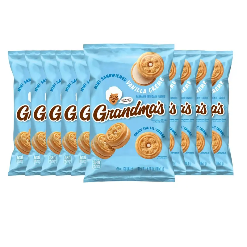 Grandma's Cookies Mini Vanilla Creme - 2.12oz - 10 Pack.
