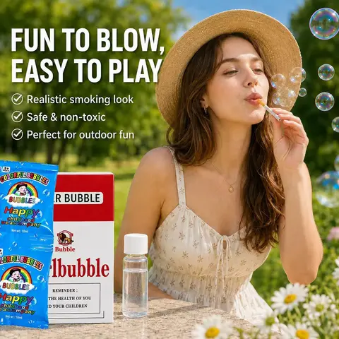 SummerVibes Bubble Cigarette Stress Relief Toy Fake Cigarette Mini Bubble Blower Sticks Relaxation Birthday Christmas Party Gift for Men Women Wands Party Favors parent-child fun