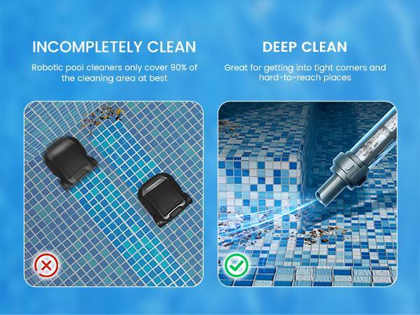Efurden Rechargeable Handheld Cordless Pool Vacuum – Lightweight Stick Cleaner for Hot Tubs, Spas & Above-Ground Pools – Efficient Sand & Debris Removal