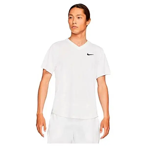 Mens Nike Dri-Fit Victory Tennis Shirt (White)