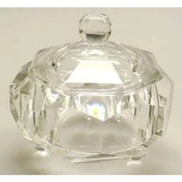 Crystal Powder Glass Jar with Lid