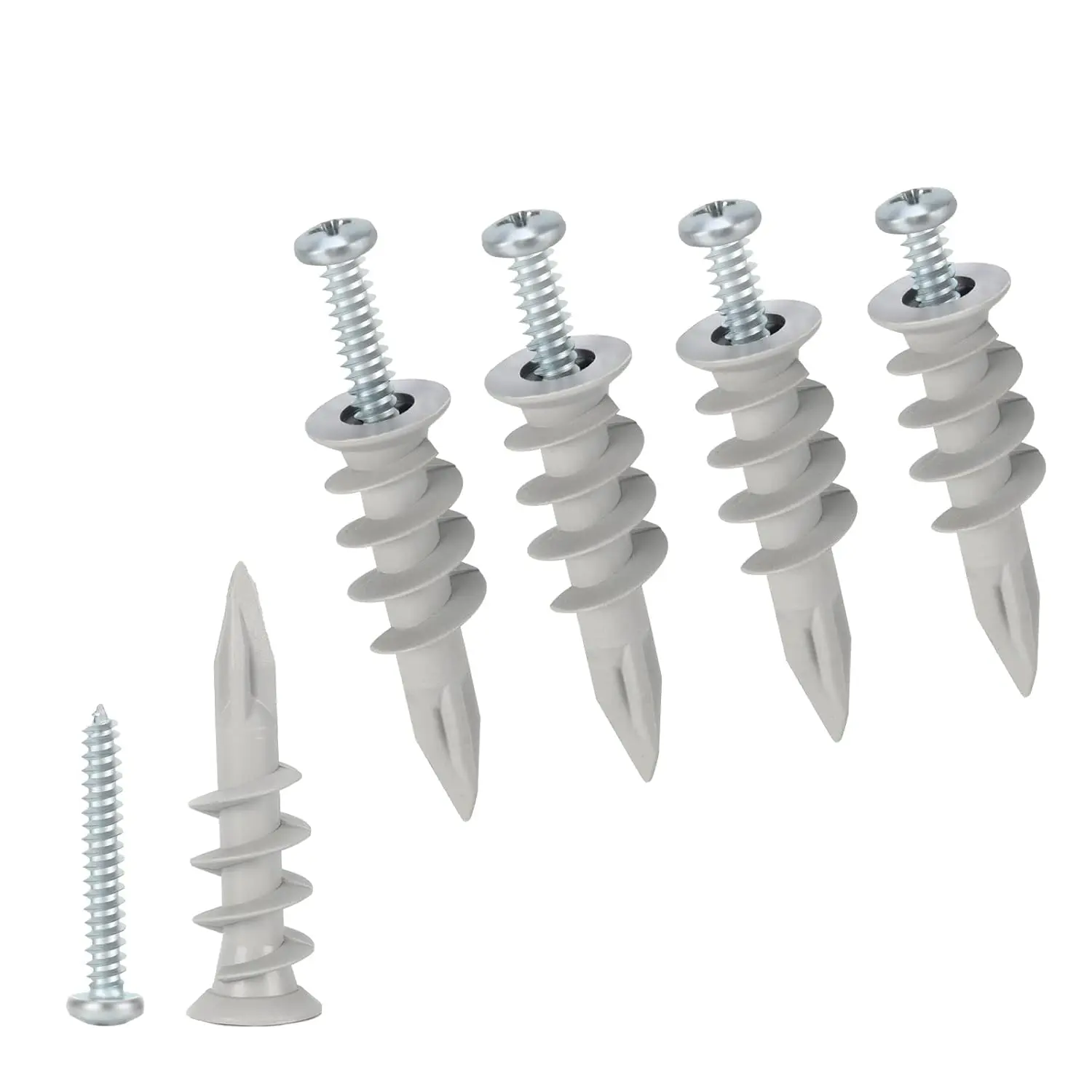 Self Drilling Drywall Plastic Anchors with Screws, Expansion Screws 56 count (28 Pairs)