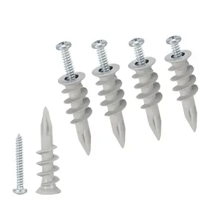 Self Drilling Drywall Plastic Anchors with Screws, Expansion Screws 56 count (28 Pairs)