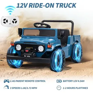 Flash Sale toy Items 12V Licensed Toyota Electric Ride-On Truck, Battery-Powered Kids Car with 2.4G Remote Control, Bluetooth, LED Lights, Truck Bed Storage, Soft Braking & Suspension System