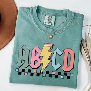 Comfort Colors Retro ABCD Teacher T-shirt, Kindergarten Teacher, Back To School TShirt, Elementary School T-Shirt, Gift For Teacher Tee