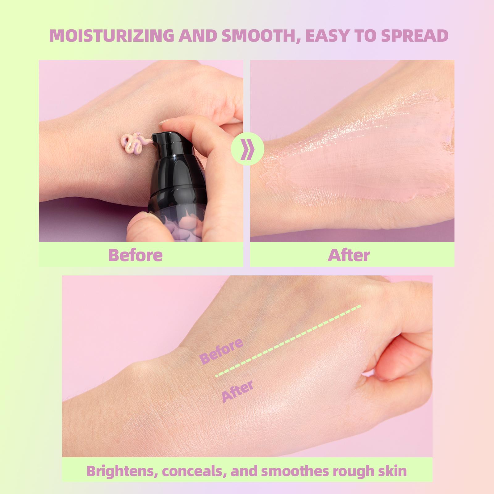 Three-Color Protective Isolation Cream with SPF 50 Coverage, Brightening & Oil-Control Moisturizer for Color Correction, Waterproof & Sweatproof Makeup Base