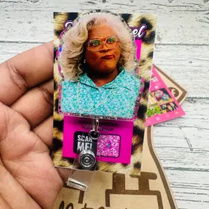 Funny Expressions Acrylic Badge Reel Retractable ID Holder For Nurses, Sassy Healthcare Workers, And Medical Professionals