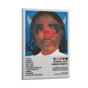 Steve Lacy Gemini Rights Poster for Bedroom Aesthetic Canvas Wall Art Living Room Posters Painting Picture Print Modern Family Decor Artist Bathroom Poster