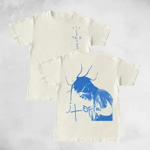 Travis Utopia Cactus Slash Blue Double Sides Front And Back Premium Cotton T-Shirt Cotton Unisex Shirt Rap Shirt Rapper Rap Tee Hiphop Shirt Music Tour Merch Gift for Him Gift For Her Vintage Y2K Hoodie Sweatshirt