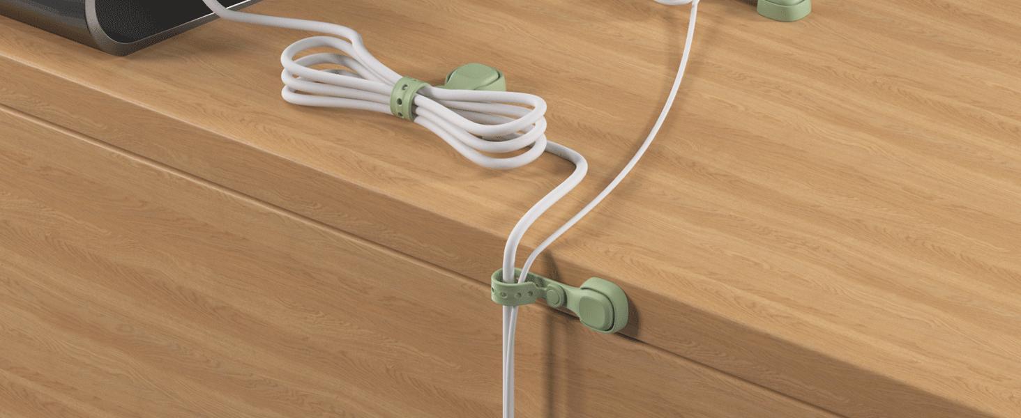 Multi-Purpose Magnetic Cable Ties - Reusable Silicone Cord Organizer (3-Pack) usb power