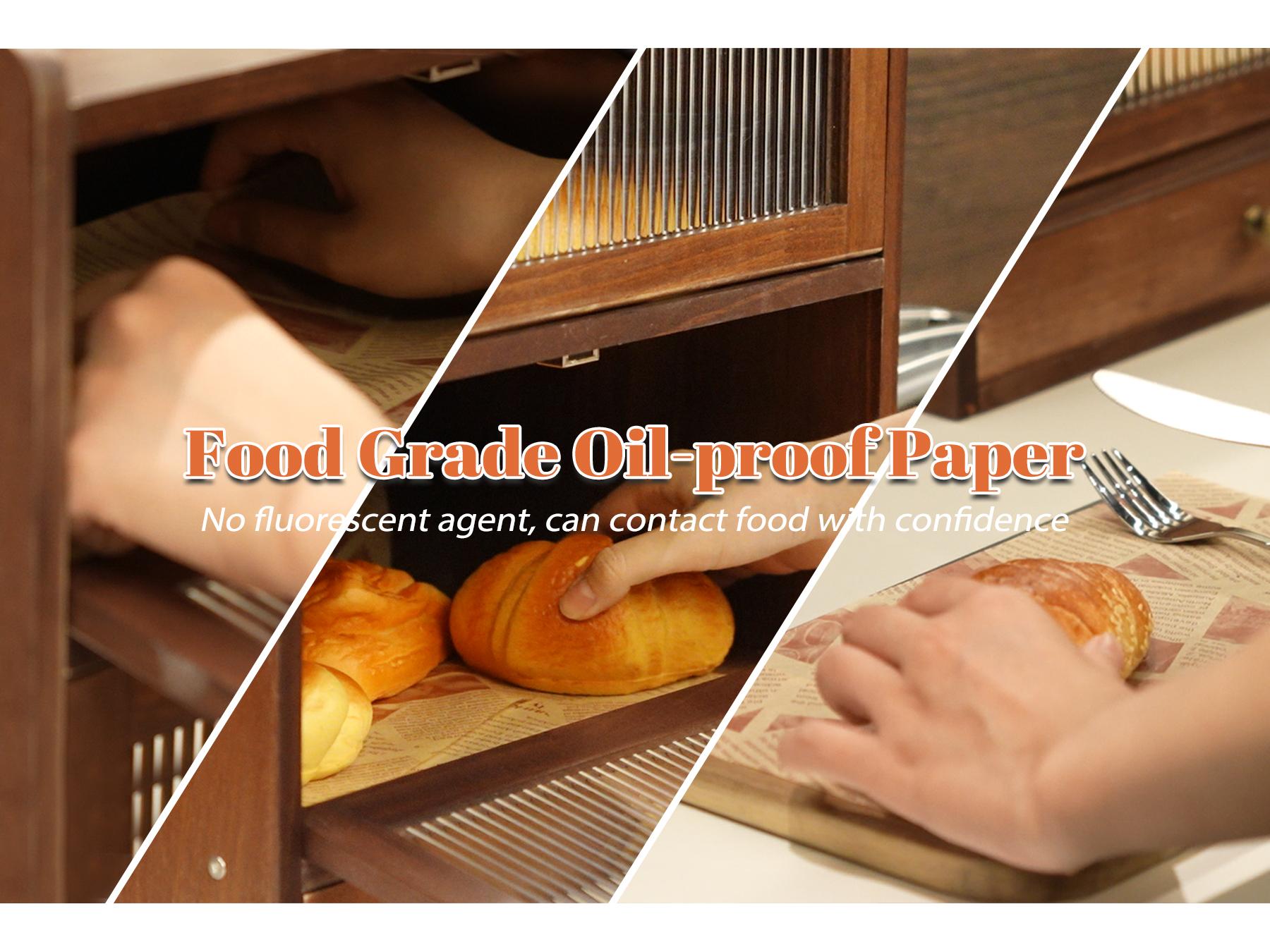 Solid Wood Bread Box for Kitchen Countertop , 2-Tier Large Wooden Bread Storage Bin , Farmhouse Bread Keeper for Homemade Bread, Brown (50 Deli Papers)