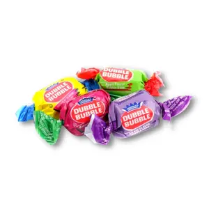 Candy Dubble Bubble Gum - 4 Flavor - Bubble Gum Bulk - 2 LB Bag - Double Bubble Bubble Gum - Individually Wrapped Gumballs- Apple Gum, Watermelon Gum, Grape Gum - Super Bubble Gum
