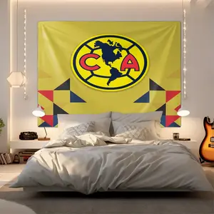Club America CA Team Crest Design Tapestry, Soft Decorative Wall Hanging for Home Bedroom & Man Cave Decor,  Living Room, Dorm & Game Room  Lightweight Backdrop Art, Official Style Tapestry, Lightweight & Easy to Hang