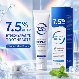 7.5% nHAP Nano Hydroxyapatite Toothpaste, Fluoride-Free Mint Toothpaste for Sensitive Teeth, Enamel Care, Whitening & Fresh Breath, 120g