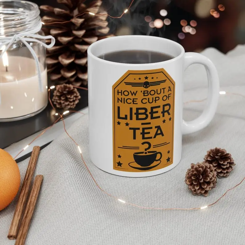 Liber-Tea Mug 11oz 15oz Democracy Swag Freedom Fighter Bug Slayer Morning Chalice