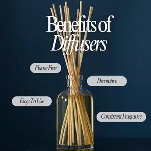 Hillhouse Naturals Reed Diffuser Set - Eucalyptus Scent Diffuser - Reed Diffusers for Home with Long Lasting Fragrance – 6 oz Oil – Diffuse Time 4-6 Months – Made in The USA
