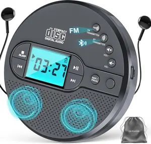 2000mAh Portable CD Player with  Rechargeable Discman CD Player with FM Transmitter,Headphones,LCD Screen,AUX,Built-in Speaker,USB,Anti-Skip Protection Portable CD Player for