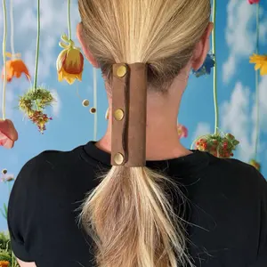 Stylish handmade natural leather hair wrap